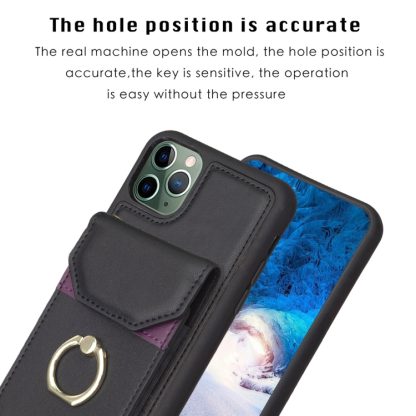 For iPhone 11 BF29 Organ Card Bag Ring Holder Phone Case(Black) - Image 3