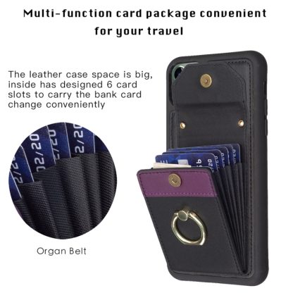 For iPhone 11 BF29 Organ Card Bag Ring Holder Phone Case(Black) - Image 4