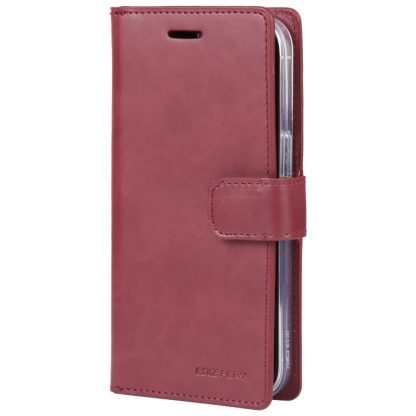 For iPhone 15 GOOSPERY MANSOOR DIARY 9 Card Slots Leather Phone Case(Wine Red) - Image 2