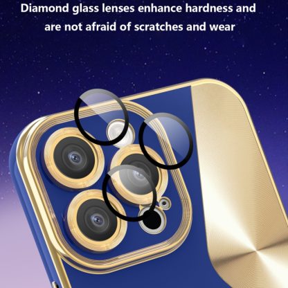 For iPhone 13 Pro S-shaped CD Pattern Electroplated TPU Phone Case with Lens Film(White) - Image 3