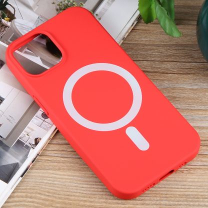 For iPhone 14 Plus MagSafe Liquid Silicone Phone Case(Red) - Image 2