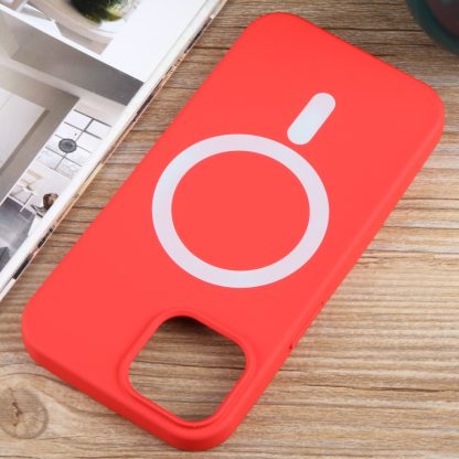 For iPhone 14 Plus MagSafe Liquid Silicone Phone Case(Red) - Image 3