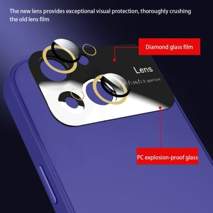 For iPhone 15 Large Glass Window PC Phone Case with Integrated Lens Film(Royal Blue) - Image 4