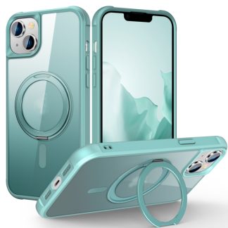 For iPhone 15 MagSafe Magnetic Rotating Holder Phone Case(Lake Blue)