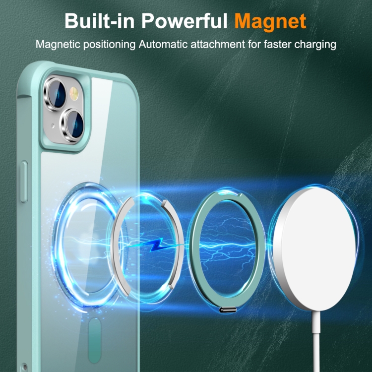 For iPhone 15 MagSafe Magnetic Rotating Holder Phone Case(Lake Blue) - Image 3