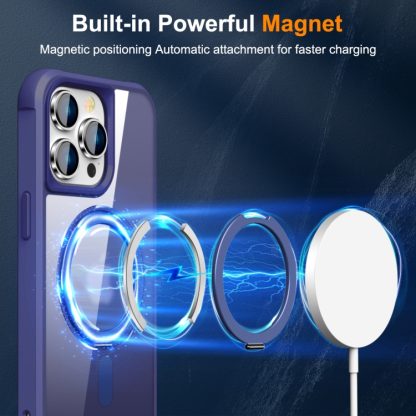 For iPhone 14 Pro MagSafe Magnetic Rotating Holder Phone Case(Klein Blue) - Image 3