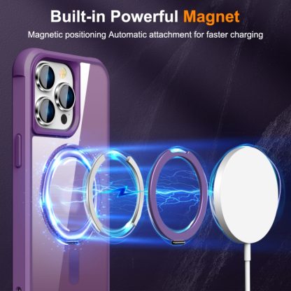 For iPhone 14 Pro Max MagSafe Magnetic Rotating Holder Phone Case(Purple) - Image 3