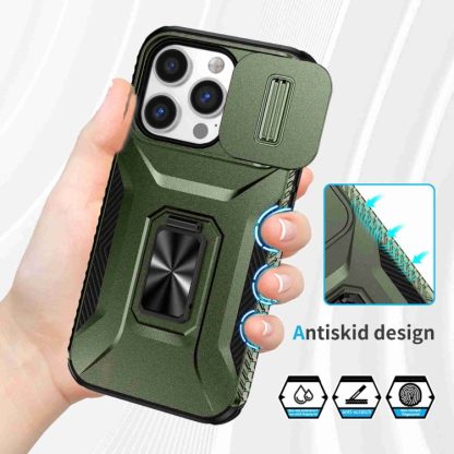 For iPhone 13 Pro Sliding Camshield Holder Phone Case(Alpine Green) - Image 2