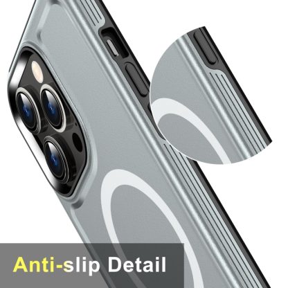 For iPhone 14 Pro Shield Armor MagSafe TPU Hybrid PC Phone Case(Silver) - Image 3