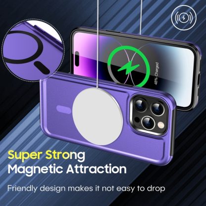 For iPhone 13 Pro Max Shield Armor MagSafe TPU Hybrid PC Phone Case(Purple) - Image 4