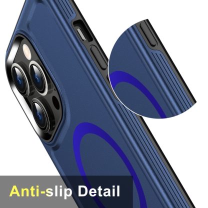 For iPhone 13 Pro Shield Armor MagSafe TPU Hybrid PC Phone Case(Blue) - Image 3