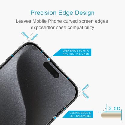 For iPhone 15 Plus / 15 Pro Max 10pcs 0.26mm 9H 2.5D Tempered Glass Film - Image 3