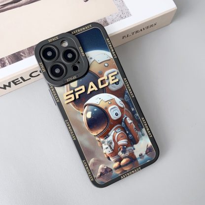 For iPhone 13 Pro Max Liquid Angel Eyes Giant Astronaut TPU Phone Case(Black)