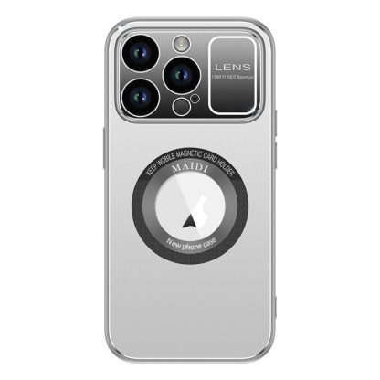 For iPhone 13 Pro Max Large Window MagSafe Skin Feel PC Phone Case(Silver Gray)