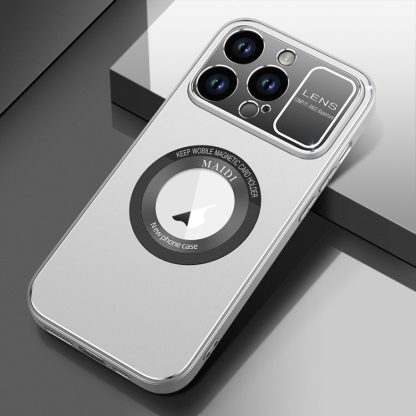 For iPhone 13 Pro Max Large Window MagSafe Skin Feel PC Phone Case(Silver Gray) - Image 2