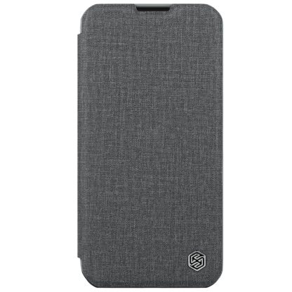 For iPhone 15 NILLKIN QIN Series Pro Fabric Textured Leather Phone Case(Grey) - Image 2