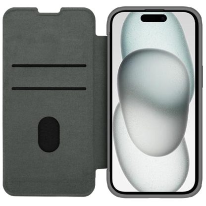 For iPhone 15 NILLKIN QIN Series Pro Fabric Textured Leather Phone Case(Grey) - Image 3