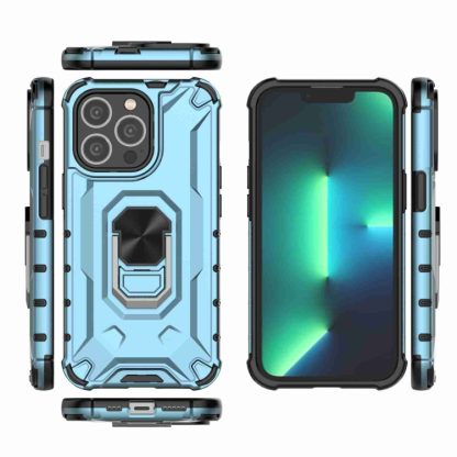 For iPhone 13 Pro Max Ice Armor Series Ring Holder Phone Case(Blue) - Image 3