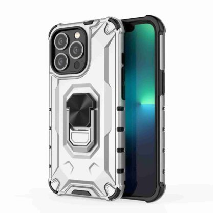 For iPhone 13 Pro Ice Armor Series Ring Holder Phone Case(Silver) - Image 2