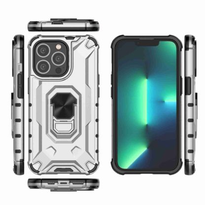 For iPhone 13 Pro Ice Armor Series Ring Holder Phone Case(Silver) - Image 3