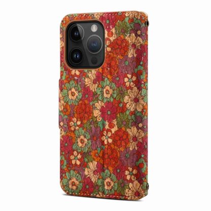 For iPhone 12 Denior Flower Language Series Cork Fabric Oil Edge Leather Phone Case(Summer) - Image 3