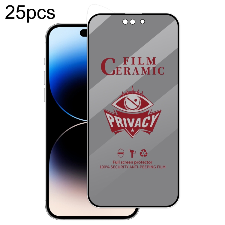 For iPhone 14 Pro Max 25pcs Full Coverage HD Privacy Ceramic Film