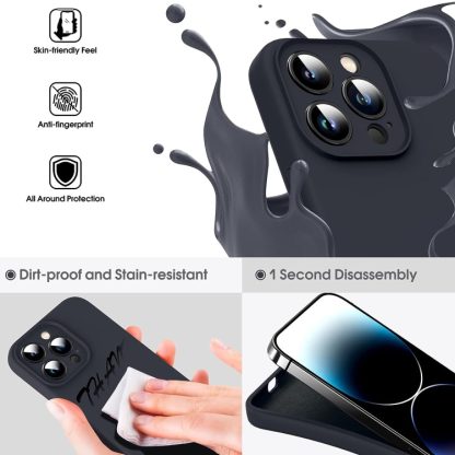 For iPhone 15 Microfiber Liquid Silicone Shockproof Phone Case(Black) - Image 3