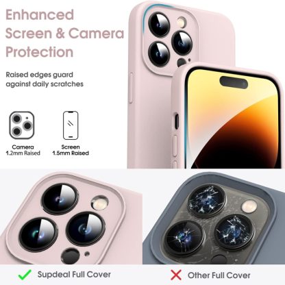 For iPhone 13 Pro Microfiber Liquid Silicone Shockproof Phone Case(Pink) - Image 2