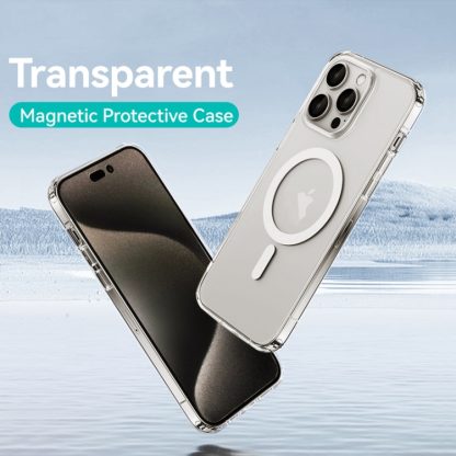 For iPhone 15 Pro Max USAMS Ice Magnet Series MagSafe PC + TPU Phone Case(Transparent) - Image 2