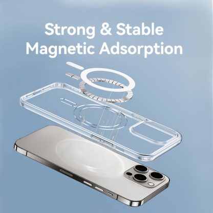 For iPhone 15 Pro Max USAMS Ice Magnet Series MagSafe PC + TPU Phone Case(Transparent) - Image 3