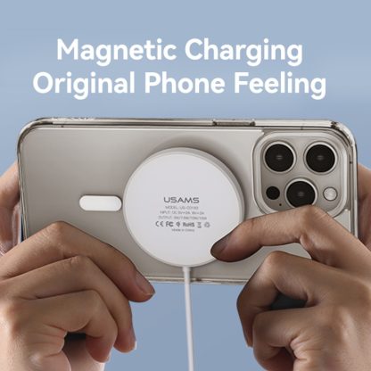 For iPhone 15 Pro Max USAMS Ice Magnet Series MagSafe PC + TPU Phone Case(Transparent) - Image 4