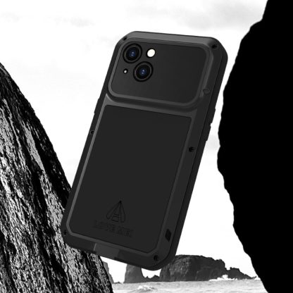 For iPhone 15 LOVE MEI Metal Shockproof Life Waterproof Dustproof Phone Case(Black) - Image 3