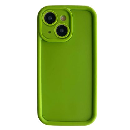 For iPhone 14 Fine Hole Shockproof Frame Frosted TPU Phone Case(Green)