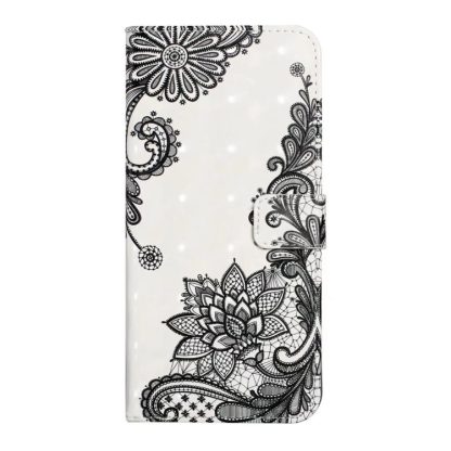 For iPhone 12 / 12 Pro Oil Embossed 3D Drawing Leather Phone Case(Lace Flower) - Image 2