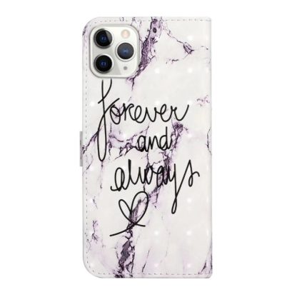 For iPhone 11 Pro Oil Embossed 3D Drawing Leather Phone Case(Words Marble) - Image 3