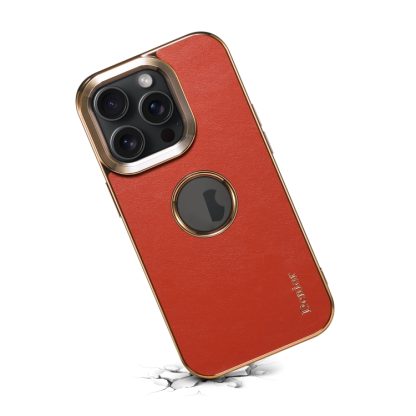 For iPhone 13 Pro Denior Fragrant Calf Texture Electroplating Phone Case(Maroon Red) - Image 4