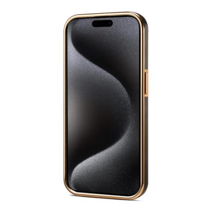 For iPhone 13 Pro Max Denior Fragrant Calf Texture Electroplating Phone Case(Black) - Image 3