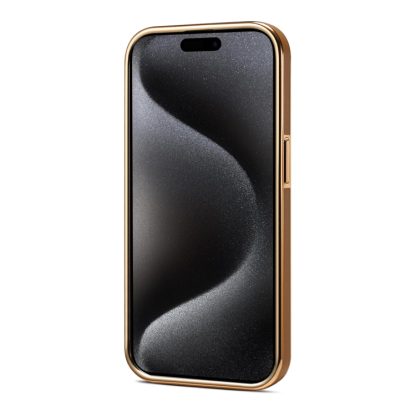 For iPhone 14 Pro Denior Fragrant Calf Texture Electroplating Phone Case(Khaki) - Image 3