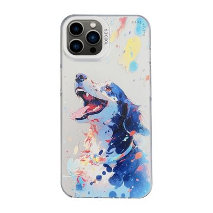 For iPhone 13 Pro Max Cartoon Animal Graffiti PC + TPU Phone Case(Border Collie)