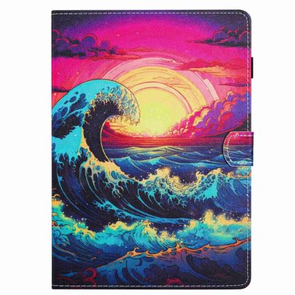 For iPad 10th Gen 10.9 2022 Painted Pattern Stitching Smart Leather Tablet Case(Waves) - Image 2