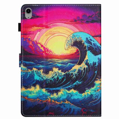 For iPad 10th Gen 10.9 2022 Painted Pattern Stitching Smart Leather Tablet Case(Waves) - Image 3