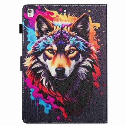 For iPad 10.2 2020 / 2019 Painted Pattern Stitching Smart Leather Tablet Case(Colorful Wolf) - Image 3