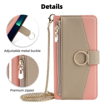 For iPhone 14 Pro Crossbody Litchi Texture Leather Phone Case(Pink) - Image 2