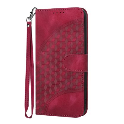 For iPhone 13 Pro YX0060 Elephant Head Embossed Phone Leather Case with Lanyard(Rose Red) - Image 2