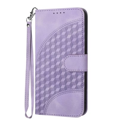 For iPhone 13 YX0060 Elephant Head Embossed Phone Leather Case with Lanyard(Light Purple) - Image 2