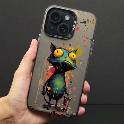 For iPhone 14 Color Ink Frosted PC+TPU Phone Case(Frog) - Image 2