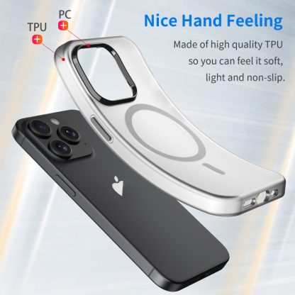 For iPhone 14 Pro MagSafe Frosted Translucent TPU + PC Full Coverage Phone Case(Black) - Image 3