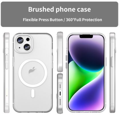 For iPhone 14 MagSafe Frosted Translucent TPU + PC Full Coverage Phone Case(White) - Image 2