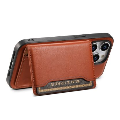 For iPhone 14 Denior Cowhide Texture Leather MagSafe Detachable Wallet Phone Case(Brown) - Image 4