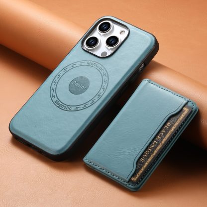 For iPhone 14 Pro Max Denior Cowhide Texture Leather MagSafe Detachable Wallet Phone Case(Blue) - Image 2